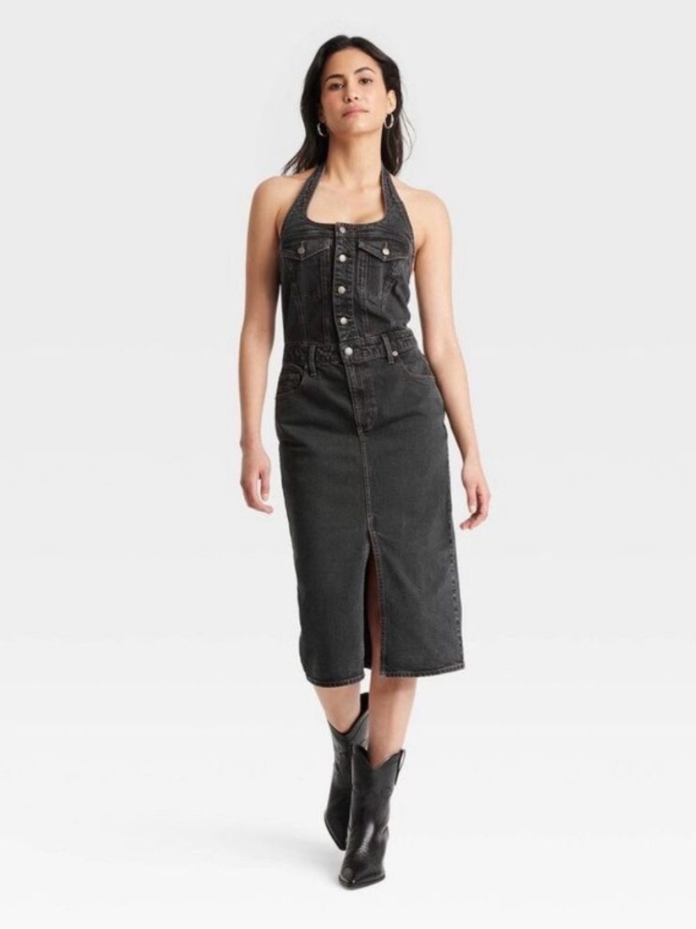 Universal Thread Black Denim halter Dress